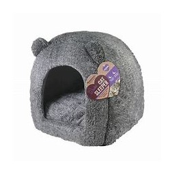 Grey Teddy Bear Hooded 38Cm