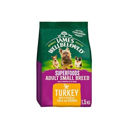 James Wellbeloved Adult Small Breed Turkey Quinoa 1.5Kg